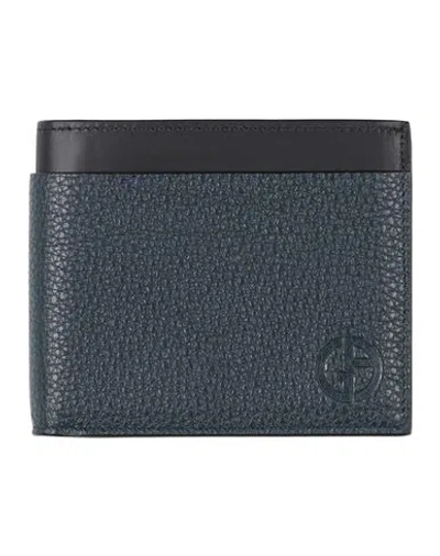 Giorgio Armani Man Wallet Midnight Blue Size - Calfskin, Cow Leather
