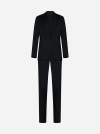 Giorgio Armani Official Store Manhattan Line Virgin-wool Single-breasted Suit In Black