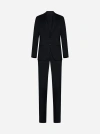 Giorgio Armani Official Store Manhattan Line Virgin-wool Single-breasted Suit In Navy