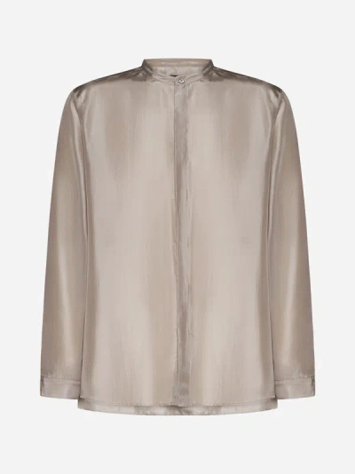 Giorgio Armani Silk Shirt In Beige