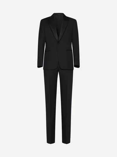 Giorgio Armani Virgin Wool Tuxedo In Black