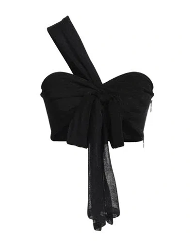 Giorgio Armani Woman Top Black Size 0 Viscose, Polyester