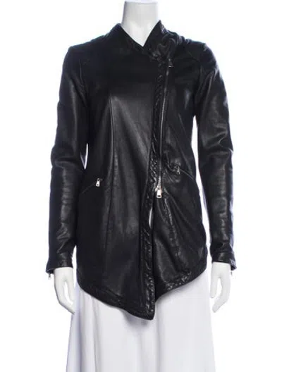Pre-owned Giorgio Brato Leather Biker Jacket In Blue