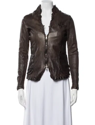 Pre-owned Giorgio Brato Leather Coat In Brown