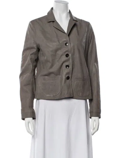 Pre-owned Giorgio Brato Leather Jacket In Grey