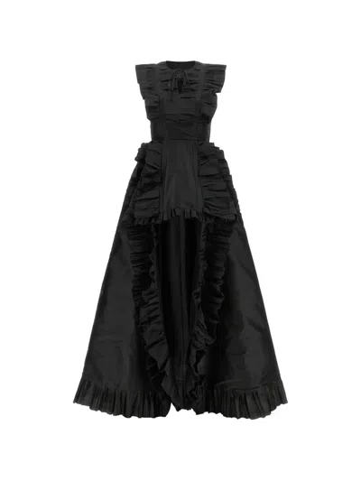 Giovanni Bedin Ruffle-trimmed Asymmetrical Flared Maxi Dress In Multi