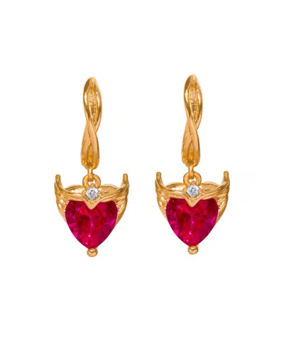 Girls Crew Crystal Marvel's Scarlet Witch Heartspell Hoop Earrings In Gold
