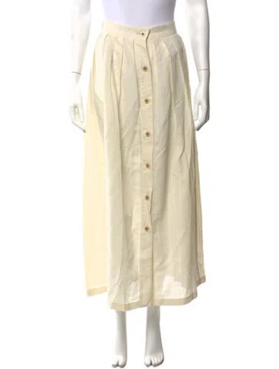 Pre-owned Giuliva Heritage Linen Long Skirt In Neutrals