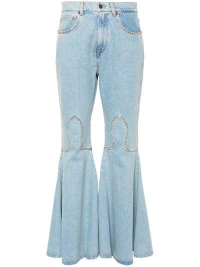 Giuseppe Di Morabito Crystal-embellished Flared Jeans In Blue