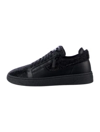 Pre-owned Giuseppe Zanotti Leather Patterned Sneakers In Black