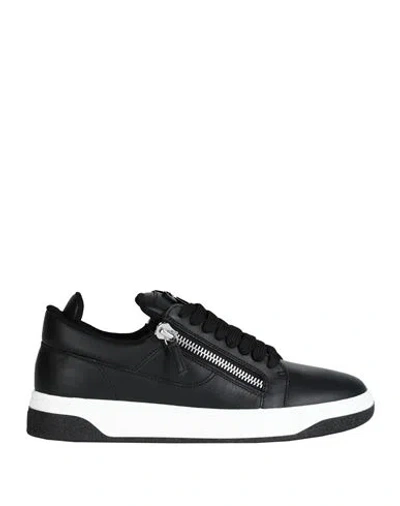Giuseppe Zanotti Man Sneakers Black Size 7 Soft Leather In Black