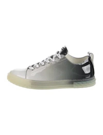 Pre-owned Giuseppe Zanotti Patent Leather Colorblock Pattern Sneakers In Grey