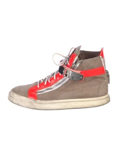 Pre-owned Giuseppe Zanotti Suede Sneakers In Neutrals