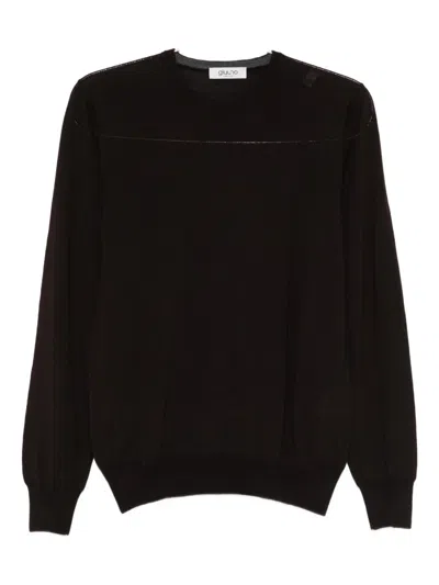 Giuuno Crew-neck Panelled T-shirt In Brown