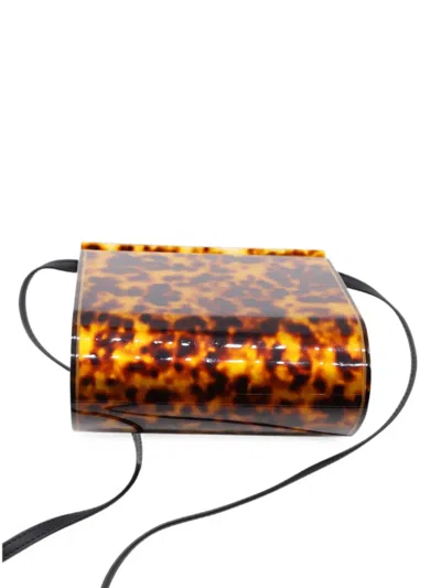 Pre-owned Givenchy 2014 Mini Pandora Animal-print Box Bag In Brown