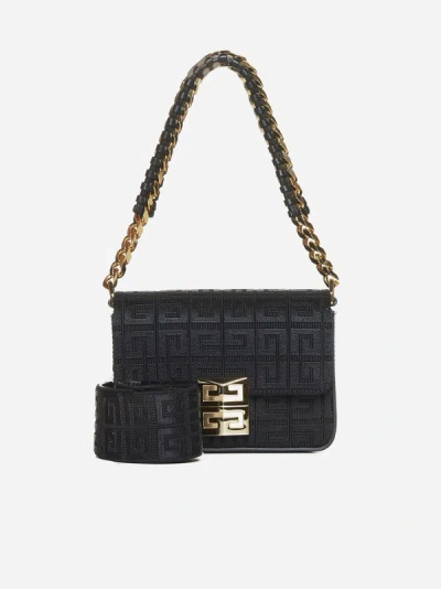 Givenchy 4g Canvas And Leather Small Bag In Black