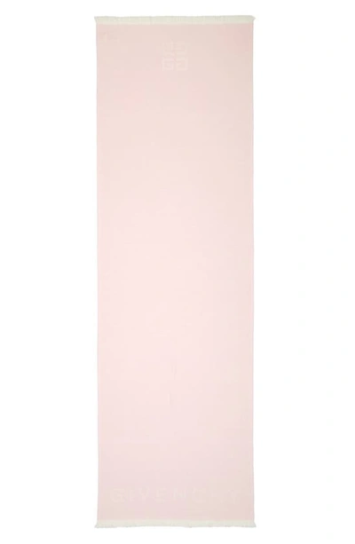 Givenchy 4g Wool & Silk Scarf In 4-blush/ White