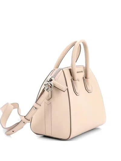 Pre-owned Givenchy Antigona Bag Leather Mini Crossbody Bag In Neutral