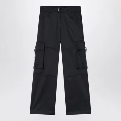Givenchy Kids' Black Cargo Pants In Cotton Blend