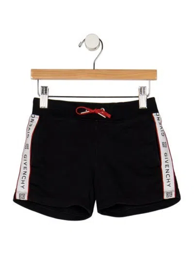 Pre-owned Givenchy Kids' Boys' Elastic Drawstring Waistband Sweat Shorts In Black/red/white