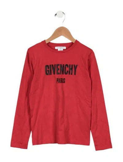 Pre-owned Givenchy Kids' Boys' Logo Long Sleeve Shirt In Red