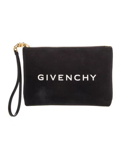 Pre-owned Givenchy Canvas Clutch In Black