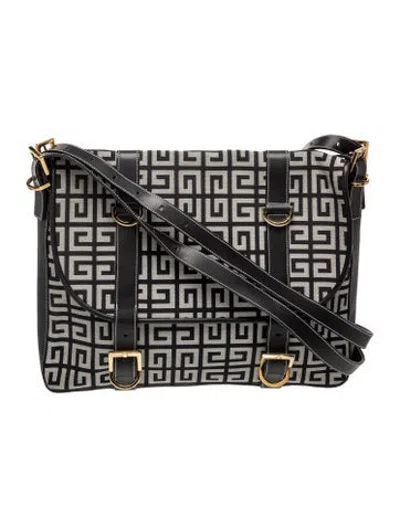 Pre-owned Givenchy Canvas Messenger Bag In Black