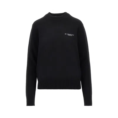 Givenchy Cashmere And Wool Sweater With Embroidery In Blue