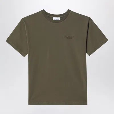 Givenchy Cotton Jersey Embroidered Logo T-shirt In Green