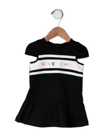Pre-owned Givenchy Babies' Cotton Logo Print Dress In Black