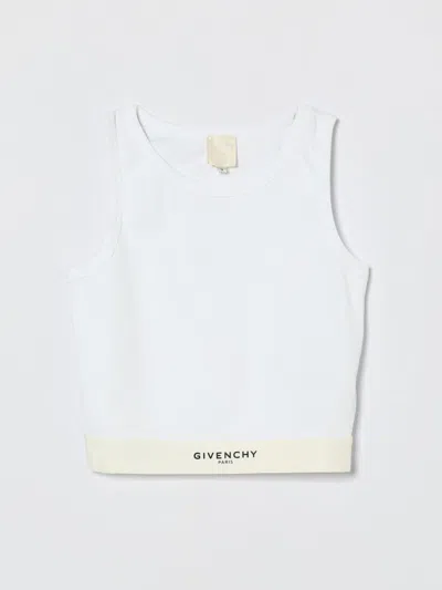 Givenchy Kids'  Cotton Tank Top With Logo In White