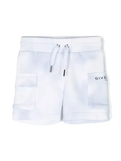 Givenchy Babies' Drawstring Bermuda Shorts In Bianco/blu