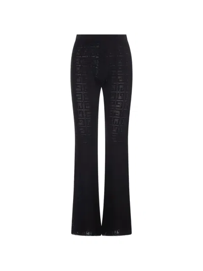 Givenchy Elasticated-waistband Logo-patterntrousers In Black