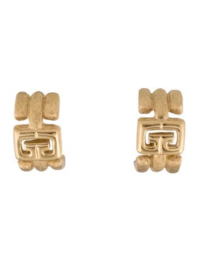 Pre-owned Givenchy Geometric Logo Drop Earrings In Multicolor