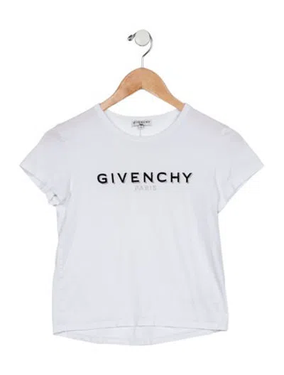 Pre-owned Givenchy Kids' Girls' Crew-neck Short Sleeve T-shirt In White