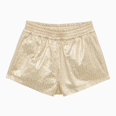 Givenchy Kids' Gold Cotton-blend Short In Metal