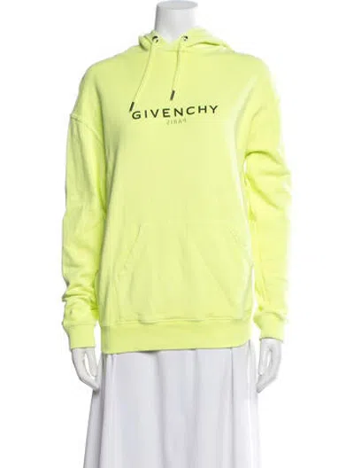 Pre-owned Givenchy Graphic Print Crew Neck Hoodie In Green