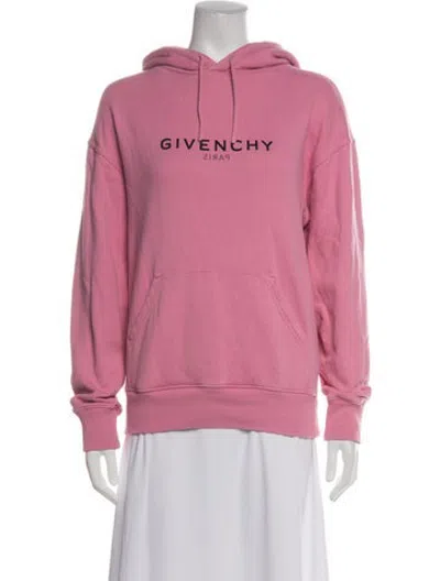 Pre-owned Givenchy Graphic Print Crew Neck Hoodie In Pink