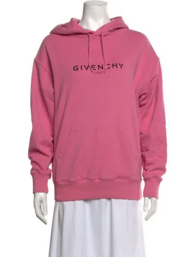 Pre-owned Givenchy Graphic Print Crew Neck Hoodie In Pink