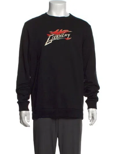 Pre-owned Givenchy Graphic Print Crew Neck Sweatshirt In Black