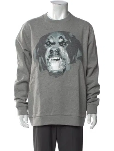 Pre-owned Givenchy Graphic Print Crew Neck Sweatshirt In Grey