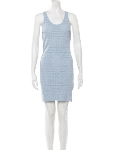 Pre-owned Givenchy Graphic Print Mini Dress In Blue