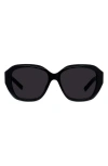 Givenchy Gv Day 55mm Round Sunglasses In Black/gray Solid