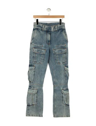 Pre-owned Givenchy High-rise Straight Leg Jeans In Blue