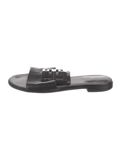 Pre-owned Givenchy Horsebit Accent Leather Sandals In Black