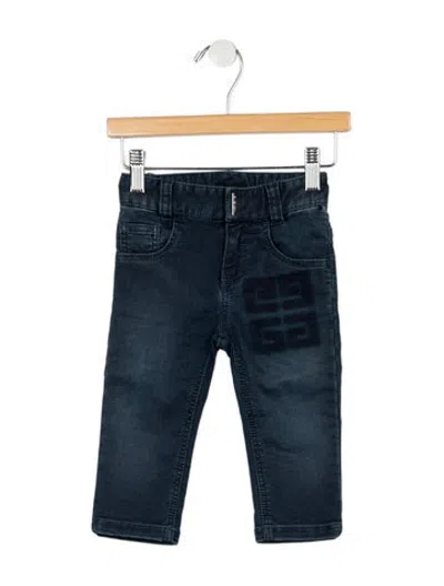 Pre-owned Givenchy Babies' Infant Boys' Skinny Logo Printed Jeans In Blue