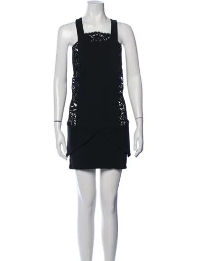 Pre-owned Givenchy Lace Pattern Mini Dress In Black