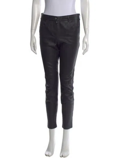 Pre-owned Givenchy Lamb Leather Skinny Leg Pants In Black
