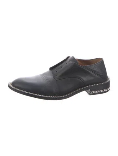 Pre-owned Givenchy Leather Chain-link Accents Oxfords In Blue