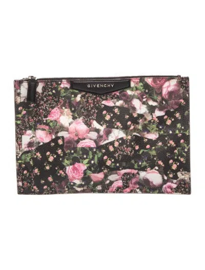 Pre-owned Givenchy Leather Clutch In Black/pink
